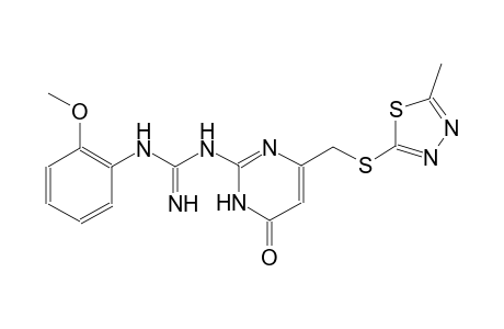 guanidine, N-[1,6-dihydro-4-[[(5-methyl-1,3,4-thiadiazol-2-yl)thio]methyl]-6-oxo-2-pyrimidinyl]-N'-(2-methoxyphenyl)-