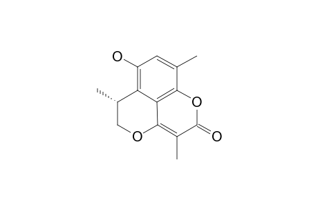 (-)-6R-7-HYDROXY-3,6,9-TRIMETHYL-5,6-DIHYDROPYRANO-[2,3,4-DE]-CHROMEN-2-ONE