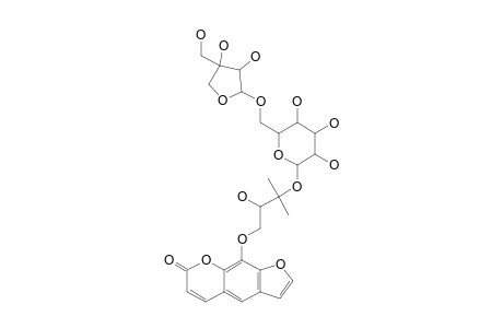 13-O-[BETA-D-APIOFURANOSYL-(1->6)-BETA-D-GLUCOPYRANOSYL]-(12-R)-HERACLENOL