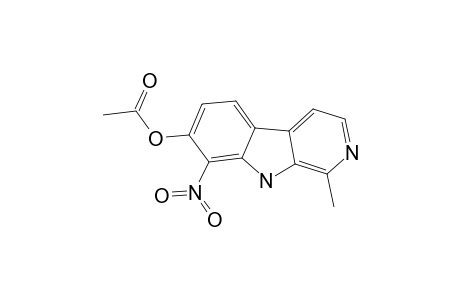 8-NITRO-7-ACETYLOXY-1-METHYL-9H-PYRIDO-[3,4-B]-INDOLE-(8-NITRO-7-ACETOXY-HARMOL)