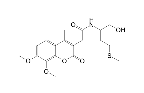2H-1-benzopyran-3-acetamide, N-[(1S)-1-(hydroxymethyl)-3-(methylthio)propyl]-7,8-dimethoxy-4-methyl-2-oxo-