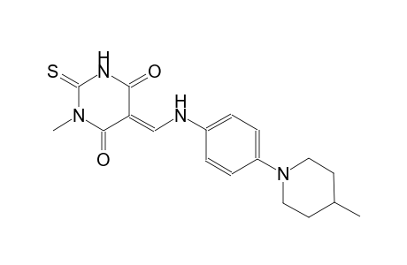 (5E)-1-methyl-5-{[4-(4-methyl-1-piperidinyl)anilino]methylene}-2-thioxodihydro-4,6(1H,5H)-pyrimidinedione