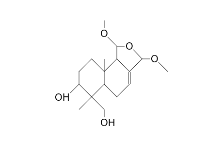 7b-Hydroxy-6a-hydroxymethyl-1,3-dimethoxy-6,9a-dimethyl-1,2,5,5a,6,7,8,9,9a,9b-decahydro-naphtho(1,2-C)furan