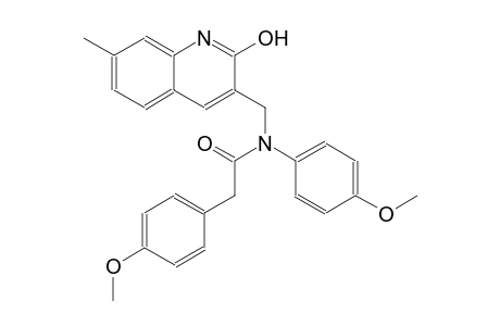 N-[(2-hydroxy-7-methyl-3-quinolinyl)methyl]-N,2-bis(4-methoxyphenyl)acetamide