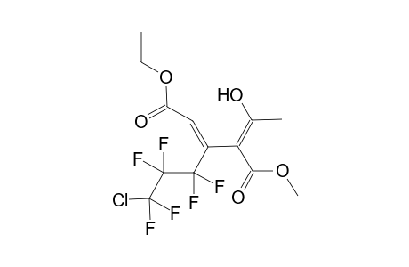 Ethyl 4-(methoxycarbonyl)-3-(.omega.-chlorohexafluoropropyl)-5-hydroxyhexa-2,4-diencarboxylate