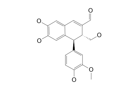 VITEDOXIN_A;6,7-DIHYDROXY-4-BETA-(4-HYDROXY-3-METHOXYPHENYL)-3-ALPHA-HYDROXYMETHYL-3,4-DIHYDRO-2-NAPHTHALDEHYDE