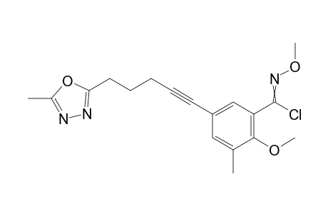 N,2-Dimethoxy-3-methyl-5-[5-(5-methyl-1,3,4-oxadiazol-2-yl)pent-1-yn-1-yl]benzenecarboximidoyl Chloride