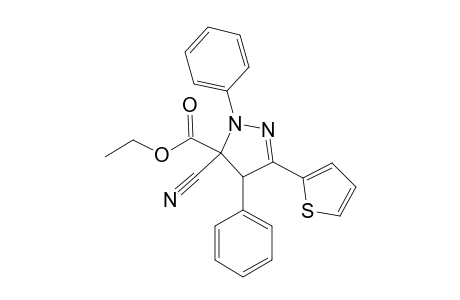 5-CYANO-5-ETHOXYCARBONYL-1,4-DIPHENYL-3-(2'-THIENYL)-2-PYRAZOLINE