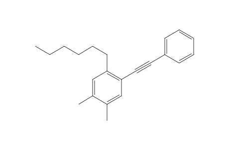 1-Hexynyl-4,5-dimethyl-2-(phenylethynyl)benzene