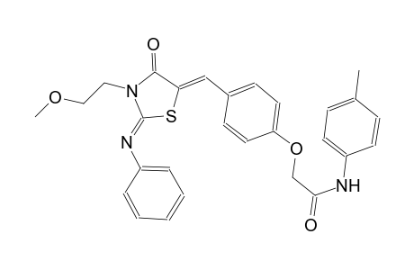 2-(4-{(Z)-[(2Z)-3-(2-methoxyethyl)-4-oxo-2-(phenylimino)-1,3-thiazolidin-5-ylidene]methyl}phenoxy)-N-(4-methylphenyl)acetamide