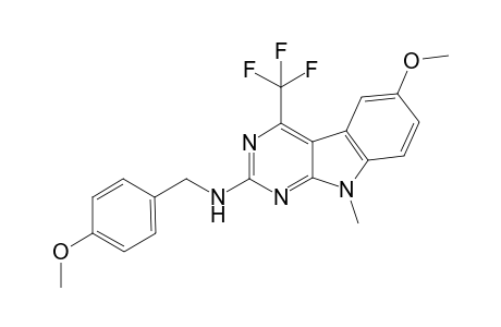 4-methoxybenzylamine (4-methoxyphenyl)methyl]-4-trifluoromethyl-9H-pyrimido[4,5-b]indol-2-amine