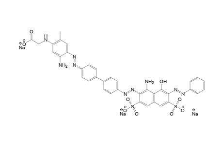 Glycine, N-[5-amino-4-[[4'-[[1-amino-8-hydroxy-7-(phenylazo)3,6-disulfo-2-naphthalenyl]azo][1,1'-biphenyl]-4-yl]azo]-2-methylphenyl]-, trisodium salt