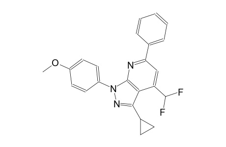 1H-pyrazolo[3,4-b]pyridine, 3-cyclopropyl-4-(difluoromethyl)-1-(4-methoxyphenyl)-6-phenyl-