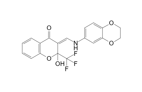 3-{[(2,3-Dihydro-1,4-benzodioxin-6-yl)amino]methylene}-2-hydroxy-2-(trifluoromethyl)chroman-4-one
