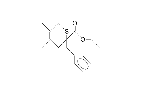 2-Benzyl-3,6-dihydro-4,5-dimethyl-2H-thiine-2-carboxylic acid, ethyl ester