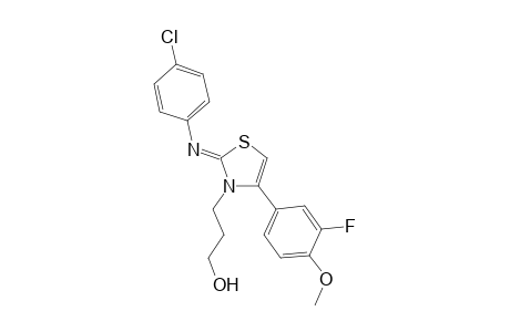 3-(2-[(4-chlorophenyl)imino]-4-(3-fluoro-4-methoxyphenyl)-1,3-thiazol-3(2H)-yl)-1-propanol