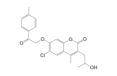6-chloro-3-(2-hydroxypropyl)-4-methyl-7-[2-(4-methylphenyl)-2-oxoethoxy]-2H-chromen-2-one