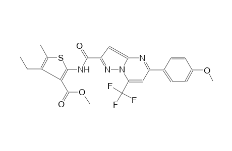 methyl 4-ethyl-2-({[5-(4-methoxyphenyl)-7-(trifluoromethyl)pyrazolo[1,5-a]pyrimidin-2-yl]carbonyl}amino)-5-methyl-3-thiophenecarboxylate