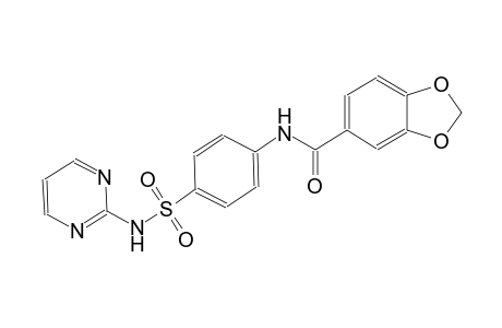 N-{4-[(2-pyrimidinylamino)sulfonyl]phenyl}-1,3-benzodioxole-5-carboxamide