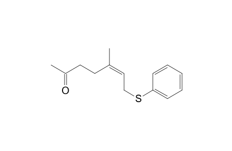 5-Hepten-2-one, 5-methyl-7-(phenylthio)-