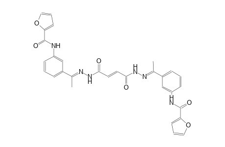 N-(3-{(1E)-N-[(2E)-4-((2E)-2-{1-[3-(2-furoylamino)phenyl]ethylidene}hydrazino)-4-oxo-2-butenoyl]ethanehydrazonoyl}phenyl)-2-furamide