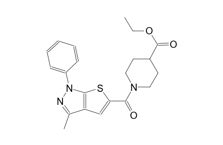 4-piperidinecarboxylic acid, 1-[(3-methyl-1-phenyl-1H-thieno[2,3-c]pyrazol-5-yl)carbonyl]-, ethyl ester