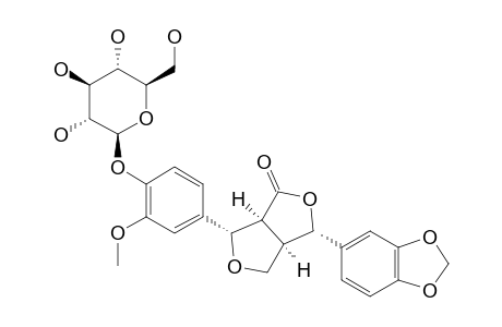 STYRAXLIGNOLIDE-B;1R,2R,5S,6R-(-)-2-(4'-HYDROXY-3'-METHOXYPHENYL)-6-(3'',4''-METHYLENEDIOXYPHENYL)-8-OXO-3,7-DIOXABICYCLO-[3.3.0]-OCTANE-4'-O-(BETA