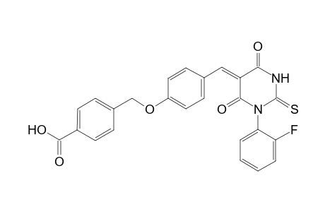 4-[[4-[(Z)-[1-(2-fluorophenyl)-4,6-bis(oxidanylidene)-2-sulfanylidene-1,3-diazinan-5-ylidene]methyl]phenoxy]methyl]benzoic acid