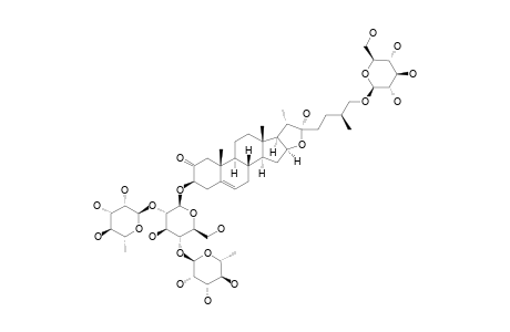 FISTULOSAPONIN_B;(25-R)-26-O-BETA-D-GLUCOPYRANOSYL-5-ENEFUROSTAN-2-ONE-3-BETA,22-ALPHA,26-TRIOL-3-O-ALPHA-L-RHAMNOPYRANOSYL-(1->2)