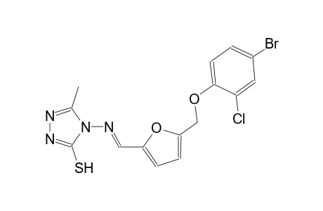 4-[((E)-{5-[(4-bromo-2-chlorophenoxy)methyl]-2-furyl}methylidene)amino]-5-methyl-4H-1,2,4-triazole-3-thiol