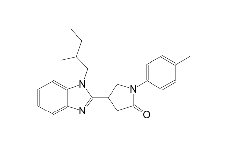 4-[1-(2-methylbutyl)-1H-benzimidazol-2-yl]-1-(4-methylphenyl)-2-pyrrolidinone