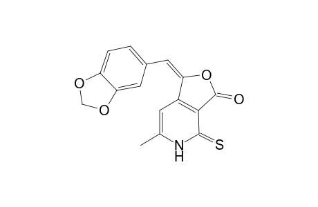 Furo[3,4-c]pyridin-3-one, 1,3,4,5-tetrahydro-1-(3,4-methylendioxypbenzylideno)-6-methyl-4-thioxo-