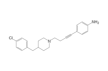4-[4-[4-[(4-chlorophenyl)methyl]-1-piperidinyl]but-1-ynyl]aniline