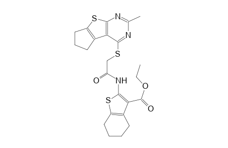 benzo[b]thiophene-3-carboxylic acid, 2-[[[(6,7-dihydro-2-methyl-5H-cyclopenta[4,5]thieno[2,3-d]pyrimidin-4-yl)thio]acetyl]amino]-4,5,6,7-tetrahydro-, ethyl ester