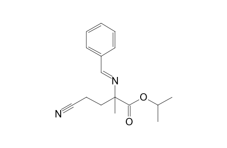 Isopropyl 4-cyano-2-methyl-2-[(1'-phenylmethylidene)amino]butanoate