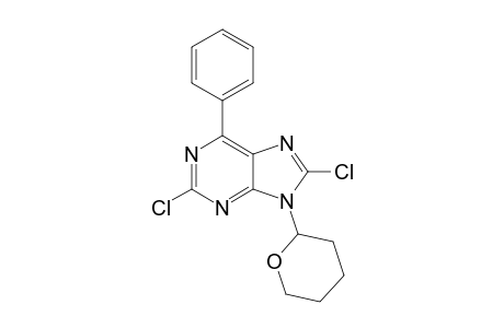 2,8-bis(chloranyl)-9-(oxan-2-yl)-6-phenyl-purine