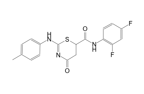 N-(2,4-difluorophenyl)-4-oxo-2-(4-toluidino)-5,6-dihydro-4H-1,3-thiazine-6-carboxamide