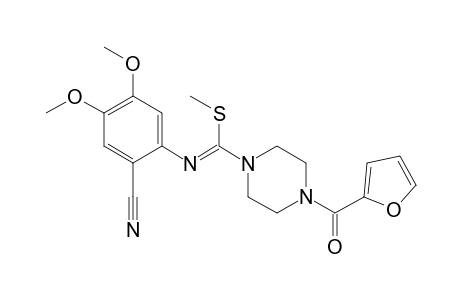 1-Piperazinecarboximidothioic acid, N-(2-cyano-4,5-dimethoxyphenyl)-4-(2-furanylcarbonyl)-, methyl ester