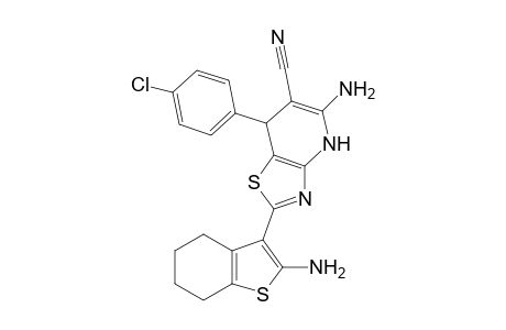 5-Amino-2-(2-amino-4,5,6,7-tetrahydrobenzo[b]thiophen-3-yl)-7-(4-chloro-phenyl)-4,7-dihydrothiazolo[4,5-b]pyridine-6-carbonitrile