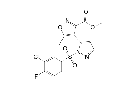 4-{1-[(3-chloro-4-fluorophenyl)sulfonyl-5-yl}-5-methyl-3-isoxazolecarboxylic acid, methyl ester