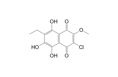 2-Chloranyl-6-ethyl-3-methoxy-5,7,8-tris(oxidanyl)naphthalene-1,4-dione