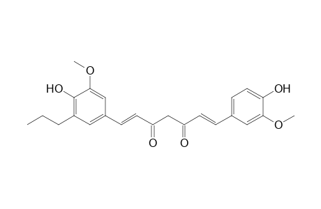 (1E,6E)-1-(3-methoxy-4-oxidanyl-phenyl)-7-(3-methoxy-4-oxidanyl-5-propyl-phenyl)hepta-1,6-diene-3,5-dione