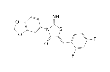 (5Z)-2-azanylidene-3-(1,3-benzodioxol-5-yl)-5-[[2,4-bis(fluoranyl)phenyl]methylidene]-1,3-thiazolidin-4-one
