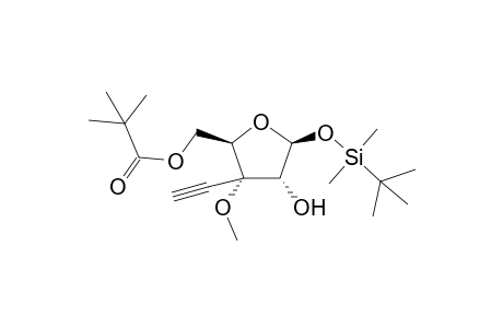 1-O-(tert-Butyldimethylsilyl)-5-(2,2-dimethylpropanoyl)-3-ethynyl-3-O-methyl-.beta.,D-ribofuranose