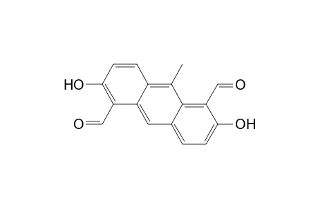 1,5-Anthracenedicarboxaldehyde, 2,6-dihydroxy-9-methyl-