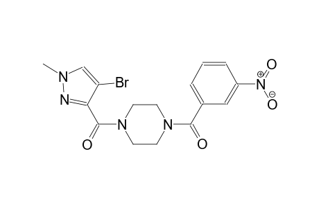 1-[(4-bromo-1-methyl-1H-pyrazol-3-yl)carbonyl]-4-(3-nitrobenzoyl)piperazine