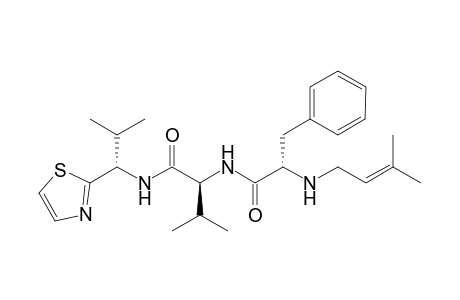 (2S)-3-methyl-2-[[(2S)-2-(3-methylbut-2-enylamino)-1-oxo-3-phenylpropyl]amino]-N-[(1S)-2-methyl-1-(2-thiazolyl)propyl]butanamide