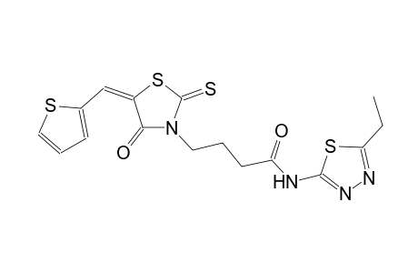 3-thiazolidinebutanamide, N-(5-ethyl-1,3,4-thiadiazol-2-yl)-4-oxo-5-(2-thienylmethylene)-2-thioxo-, (5E)-