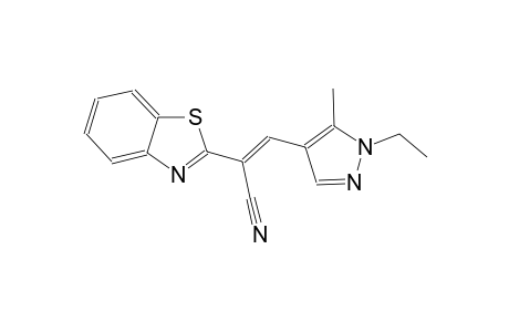 (2E)-2-(1,3-benzothiazol-2-yl)-3-(1-ethyl-5-methyl-1H-pyrazol-4-yl)-2-propenenitrile