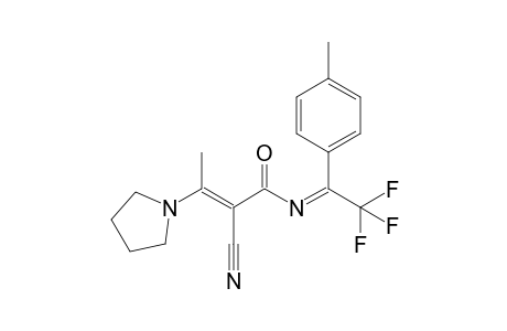 2-Cyano-3-(1-pyrrolidinyl)-N-[2,2,2-trifluoro-1-(4-methylphenyl)ethylidene]-2-butenamide